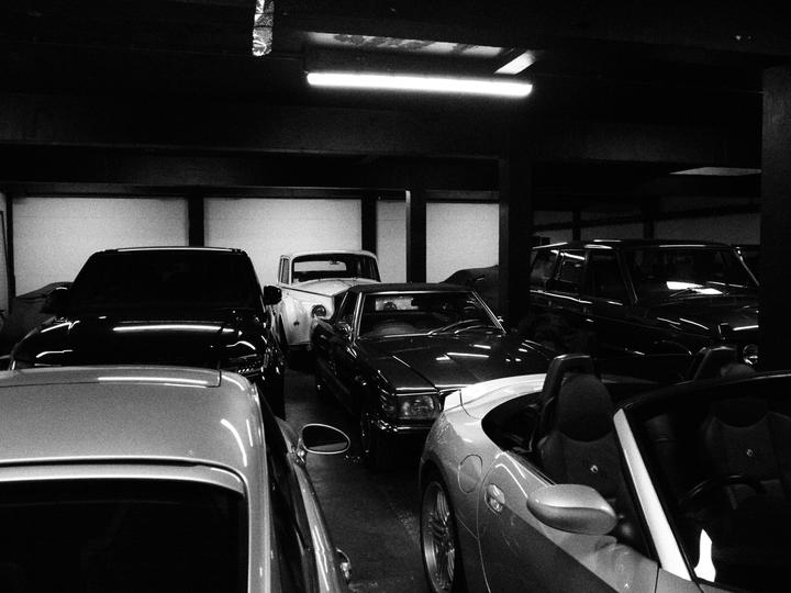 Cars parked inside the Duke of London showroom