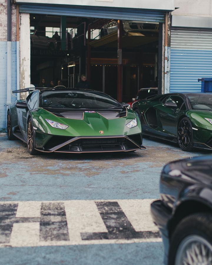 Lamborghini Huracán STO rolling out of the Duke of London workshop