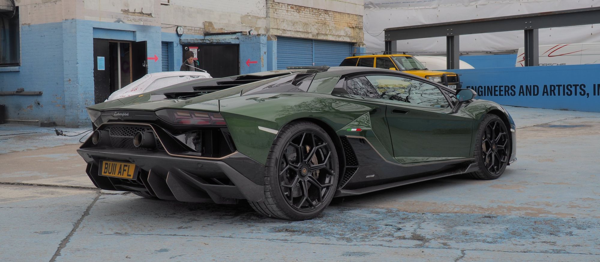 Lamborghini Aventador Ultimae in front of the Duke of London building