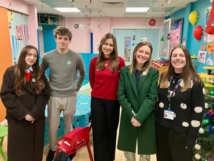 The Christmas team in the hospital playroom